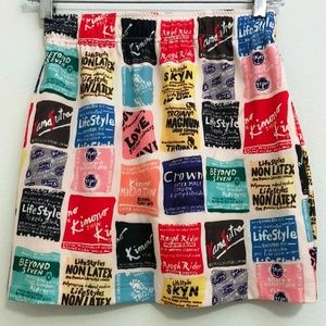 Wacky Wacko Condom Print Miniskirt
